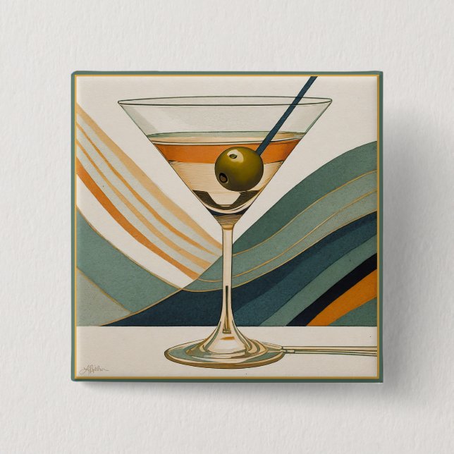 Cocktail Martini Mid Century Design Knapp (Framsida)