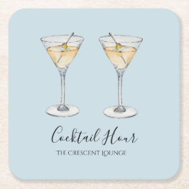 Cocktail Martini Modern illustration pub Underlägg Papper Kvadrat