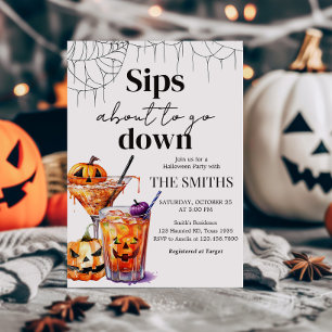 Cocktail Martini Pumpa Halloweenfest Inbjudningar