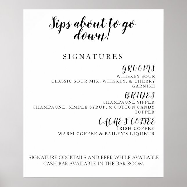 Cocktail Menu Poster (Framsidan)