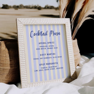 Cocktail-meny för Möhippa-stripe Poster