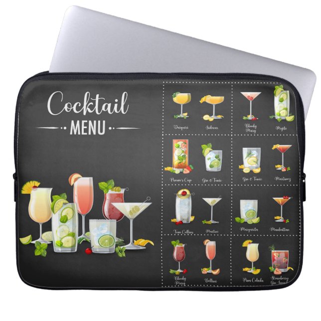 Cocktail-menyn Laptop Fodral (Framsidan)