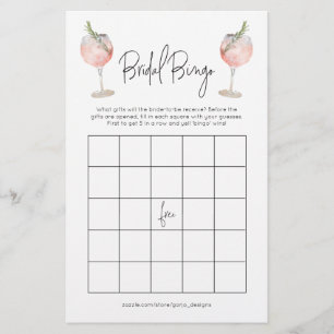 Cocktail Möhippa Bingo Bachelorette Game