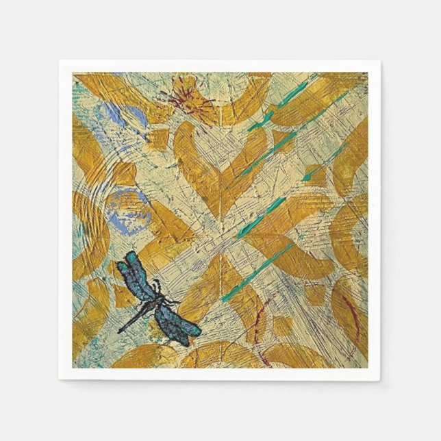 Cocktail Napkin Dragonfly Pappersservett (Framsidan)