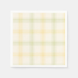 Cocktail Napkin | Lime & Lemon Plaid | Gin & Tonic Pappersservett