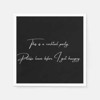 Cocktail napkin lustisk svart party pappersservett
