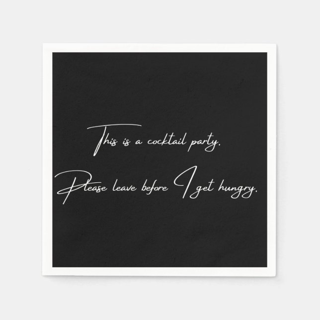Cocktail napkin lustisk svart party pappersservett (Framsidan)