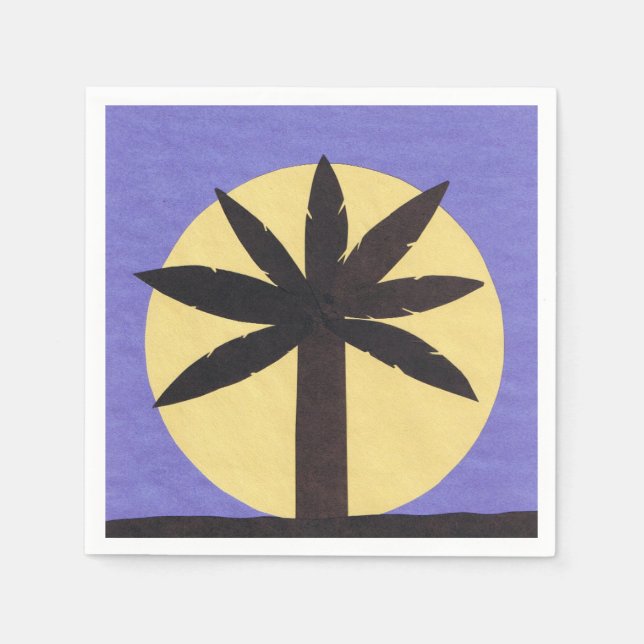 Cocktail Napkin med Handflatan Träd-design Pappersservett (Framsidan)