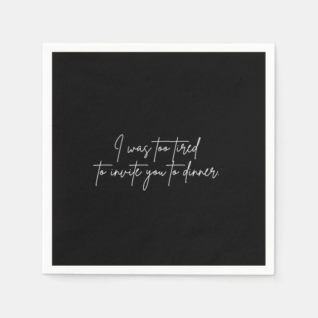 Cocktail napkin-skript för lustig svart party pappersservett (Framsidan)