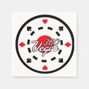 Cocktail Napkins 360 Vegas Chip Logotyp Pappersservett