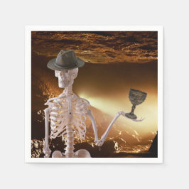 Cocktail Napkins, "Indy" Bones Halloween Skeleton Pappersservett