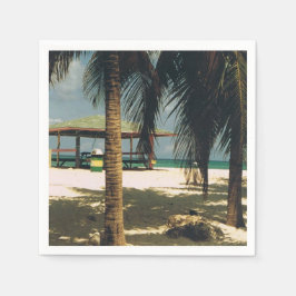 Cocktail Napkins med en Island Scene Pappersservett