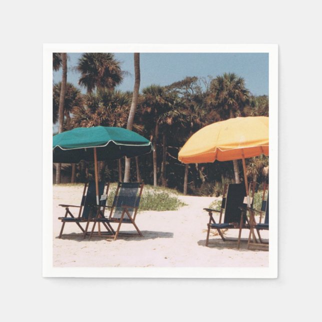 Cocktail Napkins med en Island Scene Pappersservett (Framsidan)