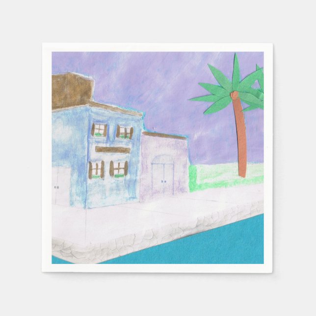 Cocktail Napkins med en västindiska design Pappersservett (Framsidan)