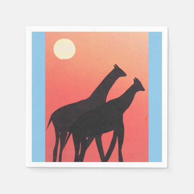 Cocktail Napkins med Giraffe Design Pappersservett (Framsidan)