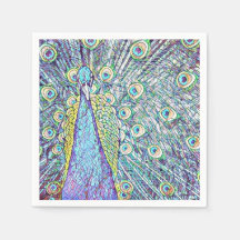 Cocktail Napkins med Söt Peacock Design