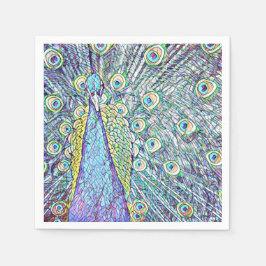 Cocktail Napkins med Söt Peacock Design Pappersservett