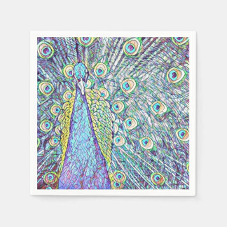 Cocktail Napkins med Söt Peacock Design Pappersservett