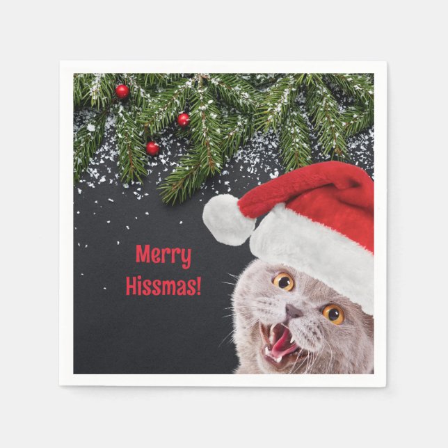 Cocktail Napkins, Merry Hissmas Pappersservett (Framsidan)