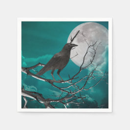 Cocktail Napkins Raven i Grönt Pappersservett