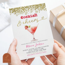 Cocktail och Cheers Rosa Guld Bröllopsfest