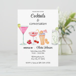 Cocktail- och samtalsfest inbjudningar
