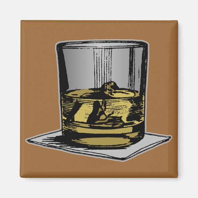 Cocktail och servett design magnet (Framsidan)