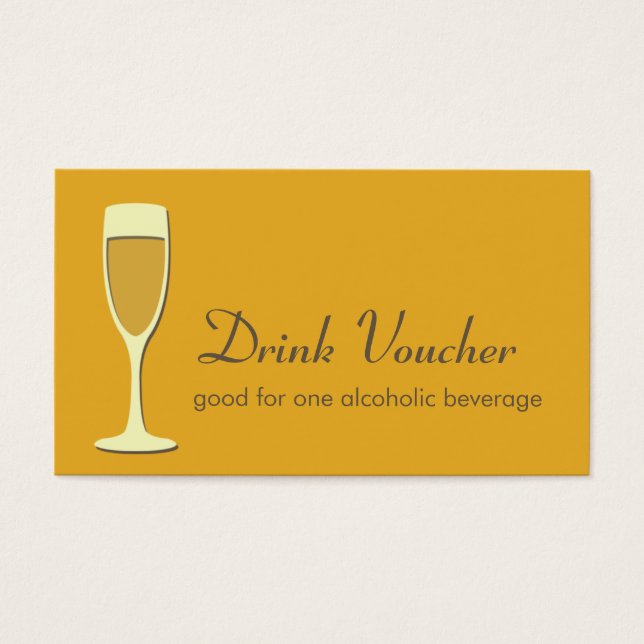 Cocktail-orange-champagne-glashändelse biljett (Framsidan)