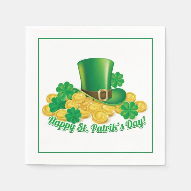 Cocktail Papper Napkins-St. Patrick's Day Pappersservett (Framsidan)