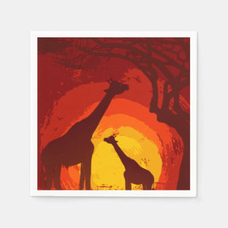 Cocktail Pappersservett African Safari Giraffe Sol