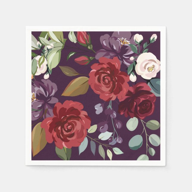 Cocktail Pappersservett Plum Lila Ro Guld Geome (Framsidan)