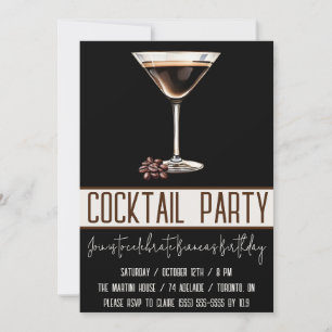 Cocktail Party, Espresso Martini, Födelsedagsfest Inbjudningar
