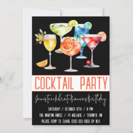 Cocktail Party, Fruktiga drycker, Födelsedagsfest Inbjudningar