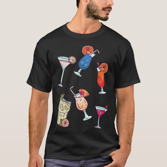 Cocktail  Party Girls Night Out Drinking Bartendin T Shirt (Framsida)
