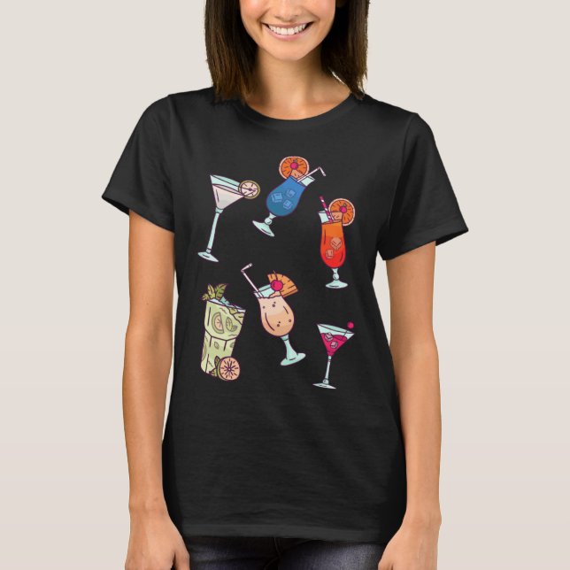Cocktail  Party Girls Night Out Drinking Bartendin T Shirt (Framsida)