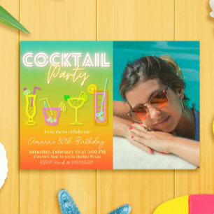 Cocktail Party med Photo Inbjudningar