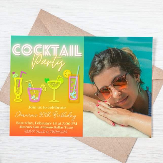 Cocktail Party med Photo Inbjudningar (Skapare uppladdad)