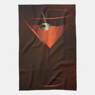 Cocktail Party Pub Towel - Red Cocktail Martini Kökshandduk