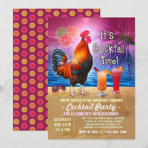 Cocktail Party Tropical Tupp Funny Birthday Inbjudningar