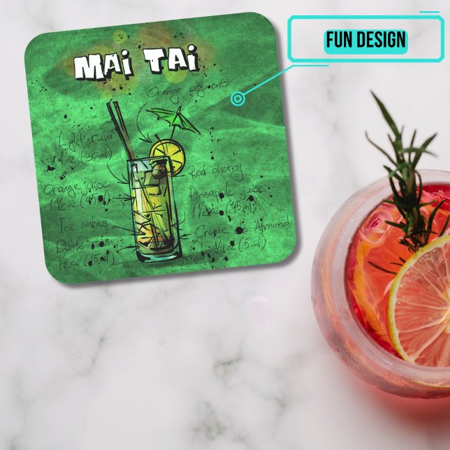 Cocktail Party Underlägg Collection - Mai Tai (Please enjoy our design and see the others in the collection.)