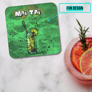 Cocktail Party Underlägg Collection - Mai Tai Papper Kvadrat
