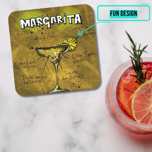 Cocktail Party Underlägg Collection - Margarita Papper Kvadrat