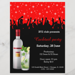 Cocktail party * välj bakgrund färg reklamblad