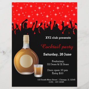 Cocktail party * välj bakgrund färg reklamblad