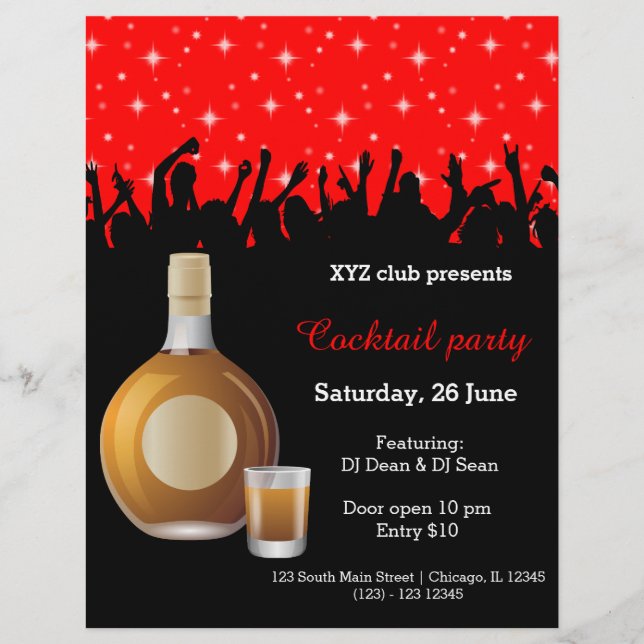 Cocktail party * välj bakgrund färg reklamblad (Framsidan)