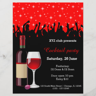 Cocktail party * välj bakgrund färg reklamblad