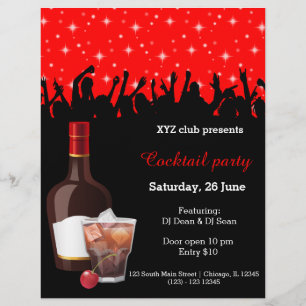 Cocktail party * välj bakgrund färg reklamblad