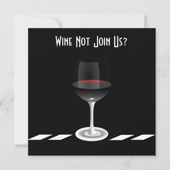 Cocktail Party Vin Går med inte oss?Anpassad Inbjudningar (Framsida)