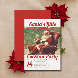 Cocktail Party Vintage Santa Roligt jul Party Inbjudningar