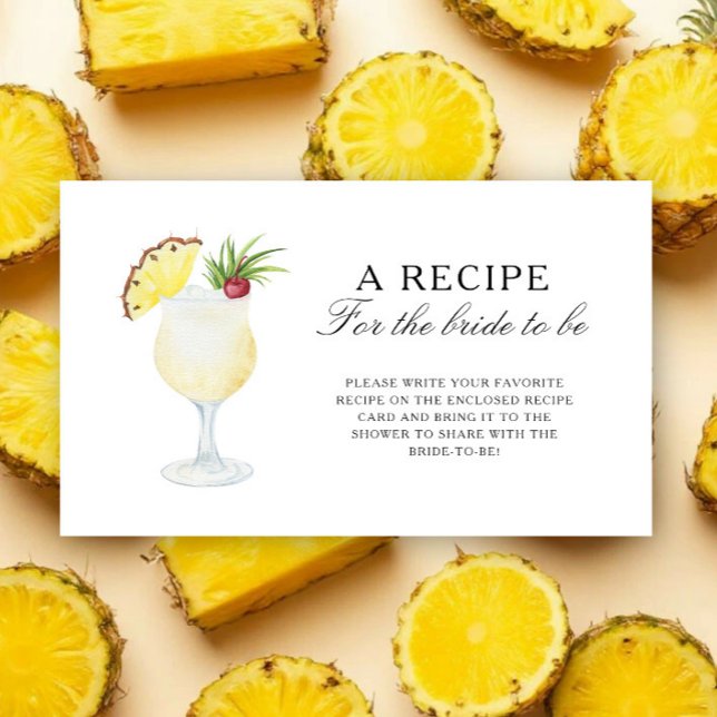 Cocktail Pineapple - Recipe for the bride to be Tilläggskort (Skapare uppladdad)